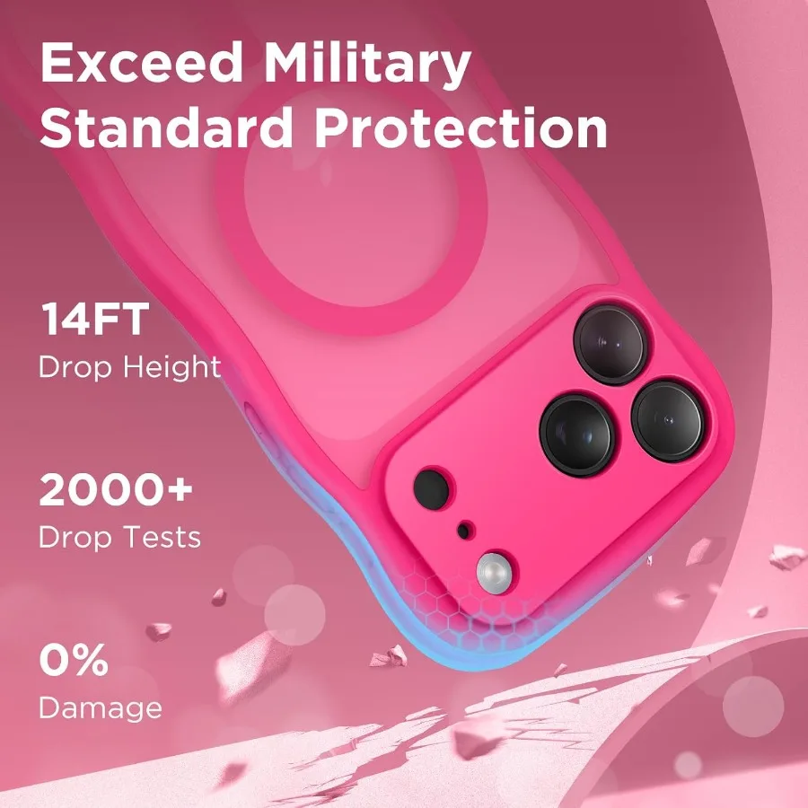 حافظة هاتف مغناطيسية شفافة غير لامعة لهاتف iPhone 17 Pro Max مع حماية كاملة للكاميرا ومعرف توافق MagSafe