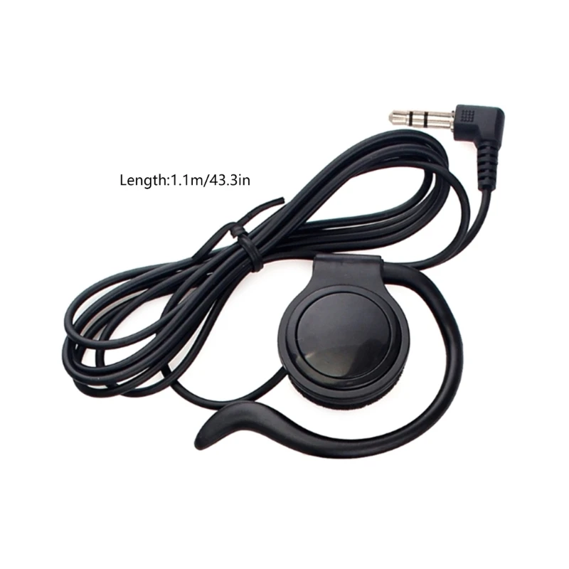 سماعة أذن للاستماع فقط مقاس 3.5 ملم على شكل حرف مع مقبس مقاس 3.5 ملم لنظام المرشدين السياحيين اللاسلكي والراديو