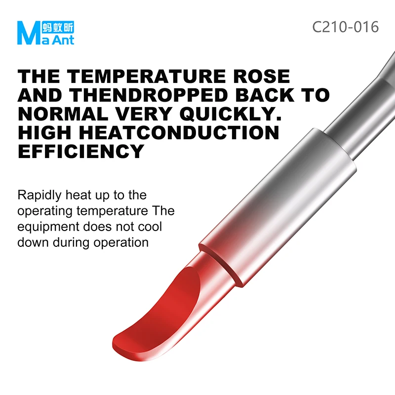MaAnt C210-016 Micro Flat Soldering Iron Tip High Heat Conduction for FPC Separation Phone PCB Repair Tools