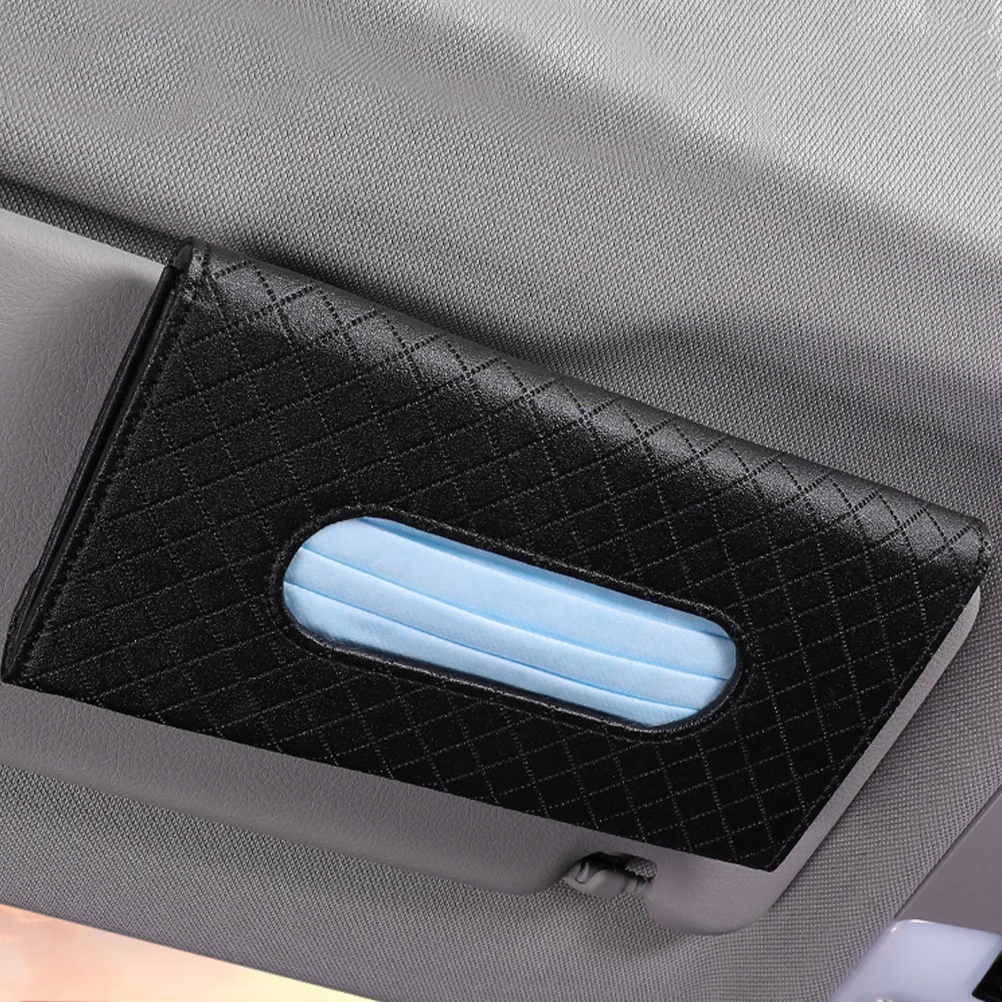

2Pcs Visor Tissue Box Chic Delicate Car Napkin Container Deform Resistant Space Saving Tissue Box Napkin Holder
