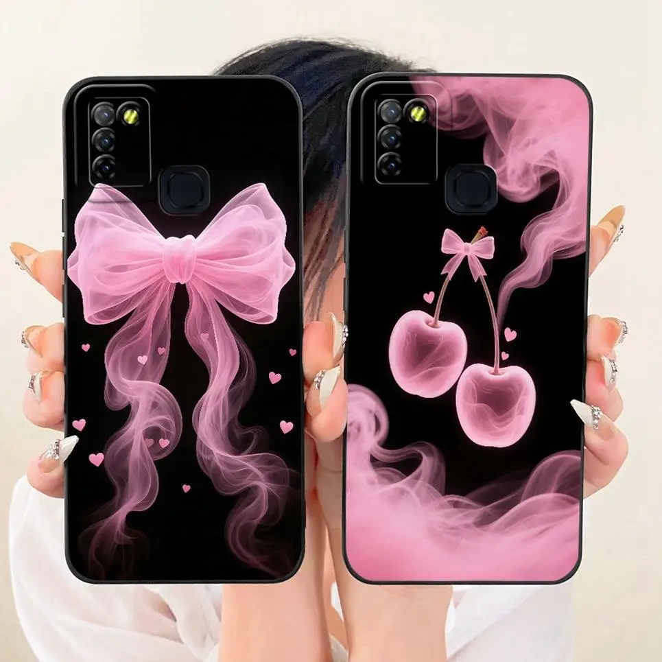 Daisy Bow Pattern Butterfly Flower Cherry Back Cover For Infinix Hot 10 Lite Phone Case Soft Silicone Casing On Infinix Smart 5