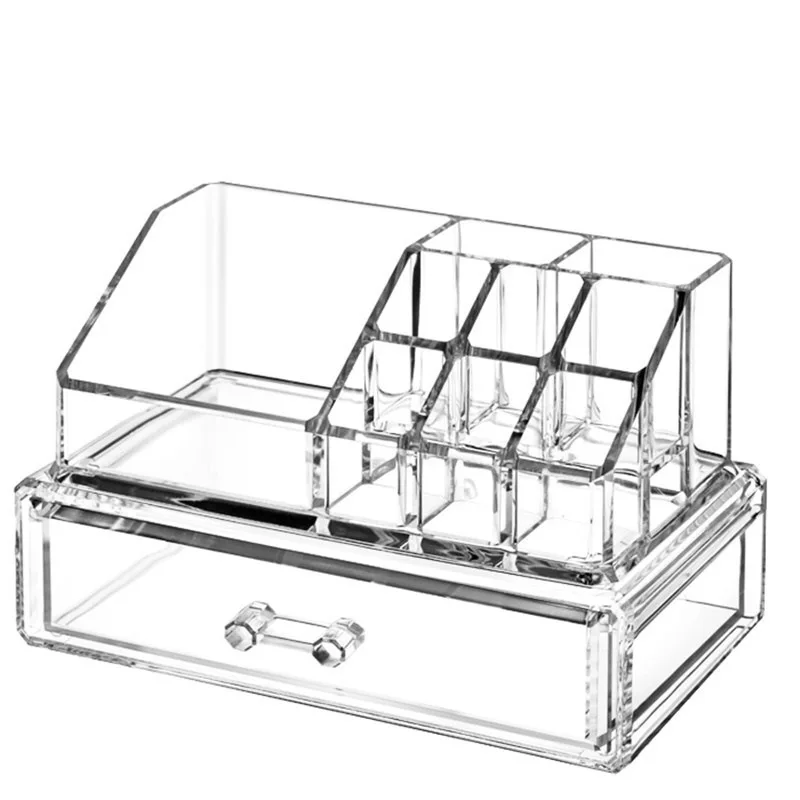 

Transparent Cosmetics Storage Box Desktop Drawer Skincare Makeup Brush Dresser Acrylic Finishing Shelf