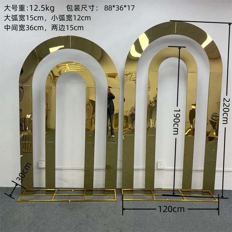 1/3pcs new personalized wedding arch wedding arch bracket background stand stainless steel double round arch screen balloon rack