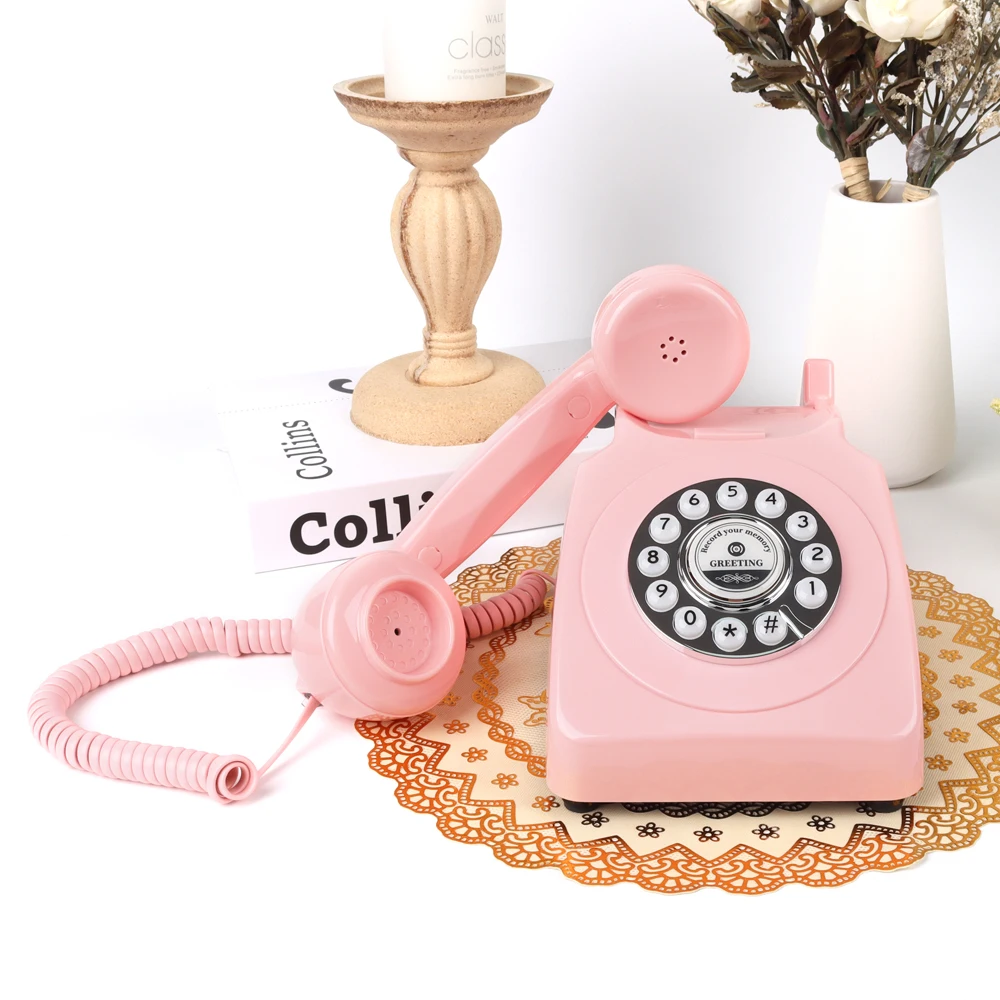 Audio Guest Book Wedding Phone with Vintage Design Record Customized Audio Message Guest Book for Wedding Party and Gathering
