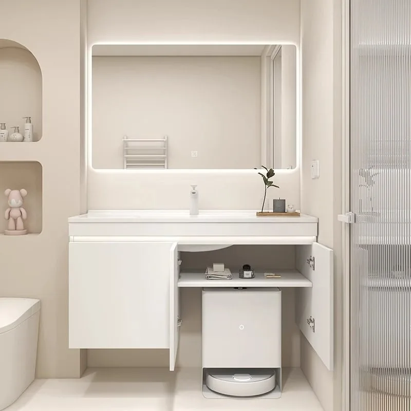 

Sweeping robot bathroom cabinet combination, ceramic integrated basin, toilet hand washing washbasin cabinet combination