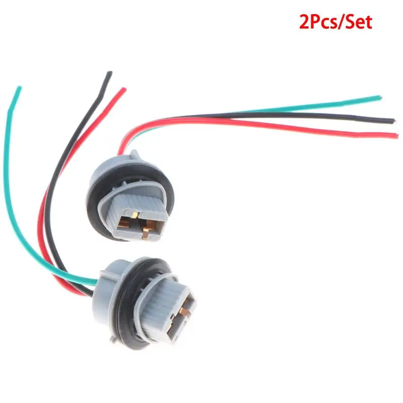 T20 7443 Car Brake Light Socket 2Pcs Waterproof Wiring Harness Plug for Auto Turn Signal Light Fix