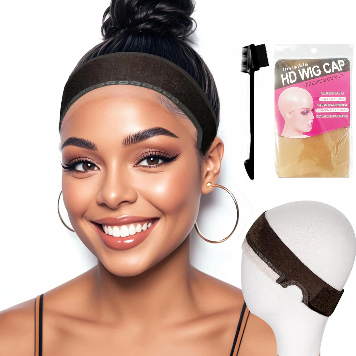 شريط قبضة شعر مستعار دانتيل قابل للتعديل للنساء - غير قابل للانزلاق، عصابة رأس قابلة للتنفس مع فتحات للأذن وحافة من الدانتيل الطبيعي، سهلة الارتداء والإزالة #6