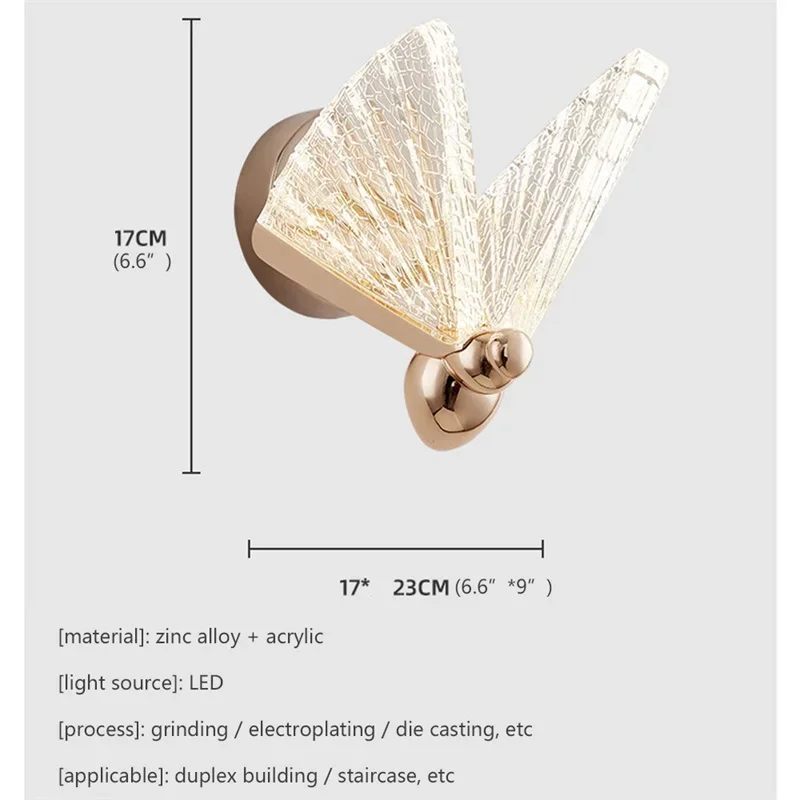 ALBERT Nordic Creative Butterfly Wall Lights Sconces Modern LED Lamps Fixtures for Home Decoration