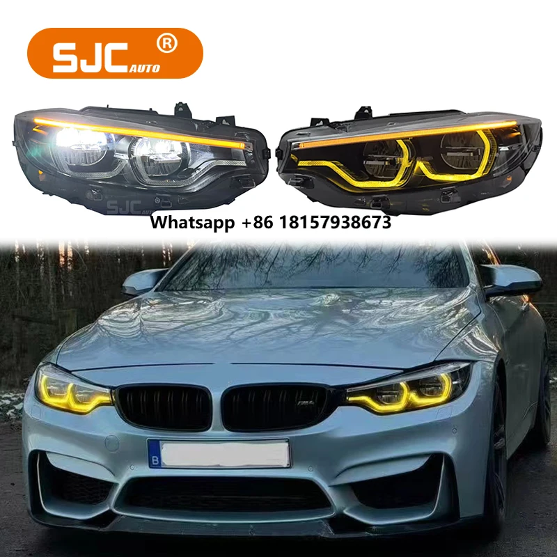 

SJC Yellow and White DRL Headlight for 4 Series F32 F36 F80 M4 F82 Dual Color 2013-2019 Assembly Headlamp LED Front Light