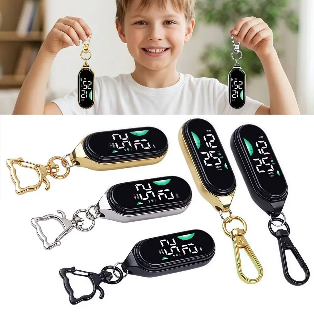 LED Electronic Hanging Watch Portable Waterproof Pocket Watch Carabiner Digital Display Luminous Pocket Watch Kids Adults
