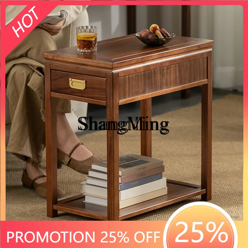 

FG mahogany sofa corner side cabinet new Chinese solid wood living room bedside small table rack