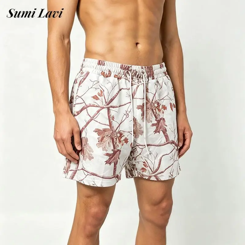 2026 Summer Daily Leisure Mens Loose Shorts Sports Fitness Breathable Drawstring Shorts For Men Fashion Graphic Printing Shorts