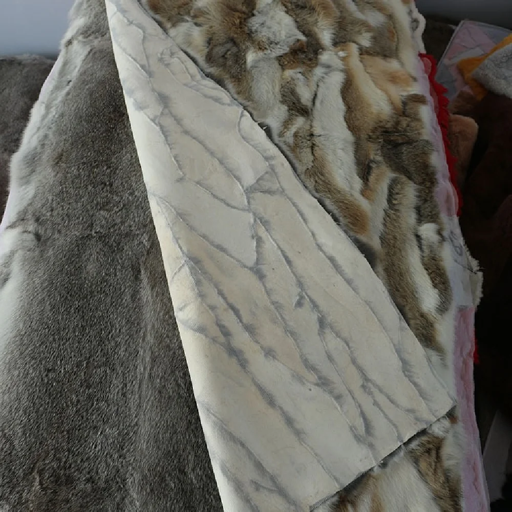 

Splicing Rabbit fur blanket Cloth rabbit skin Garment liner fabric Blanket fabric