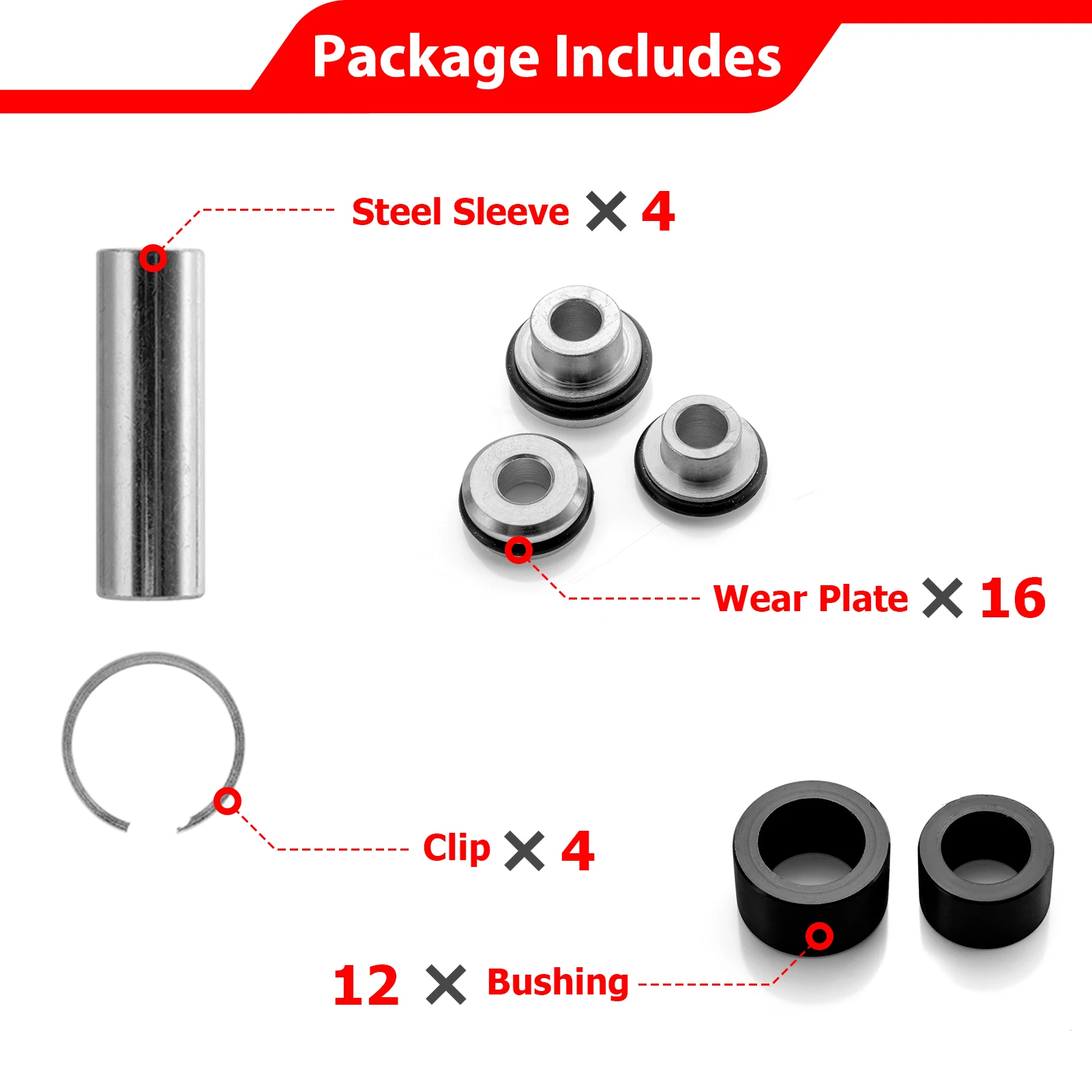 UTV Front A Arm Bushing Kit Heavy Duty UHMW Bushings for Polaris RZR XP 1000 XP 4 1000 2024-2025 Replace 5139966 1543922 5452271
