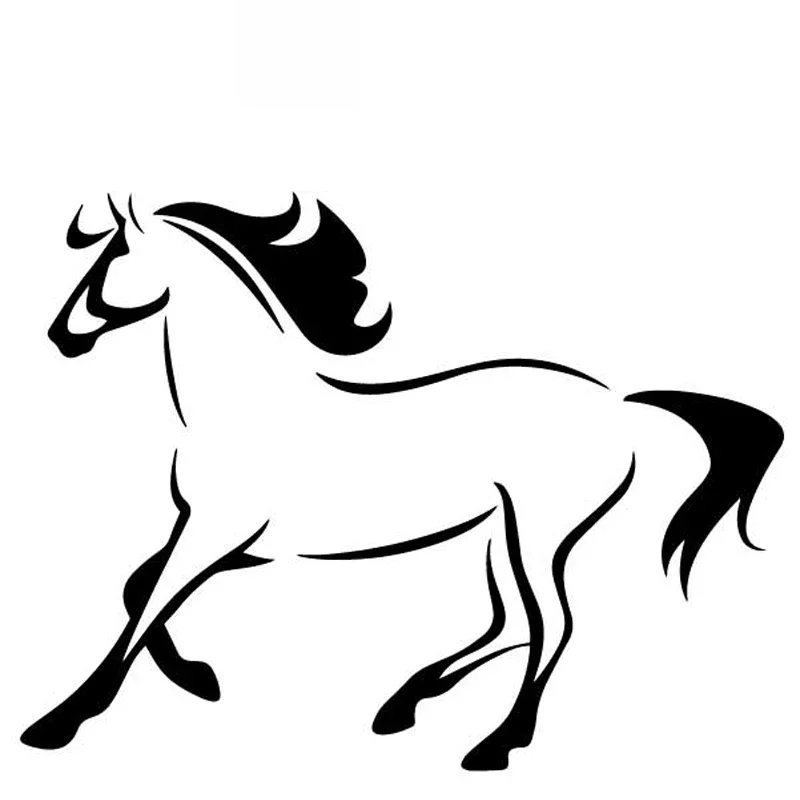 Simple Horse Creative Animal Sticker High Quality Car Window Decoration Personality Pvc Waterproof Decal Black/white, 16cm*12cm
