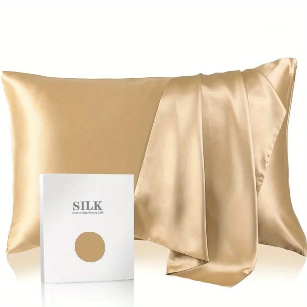 1PC Silk Pillowcase for Hair and Skin, Soft Silk Pillow Case Gift Box
