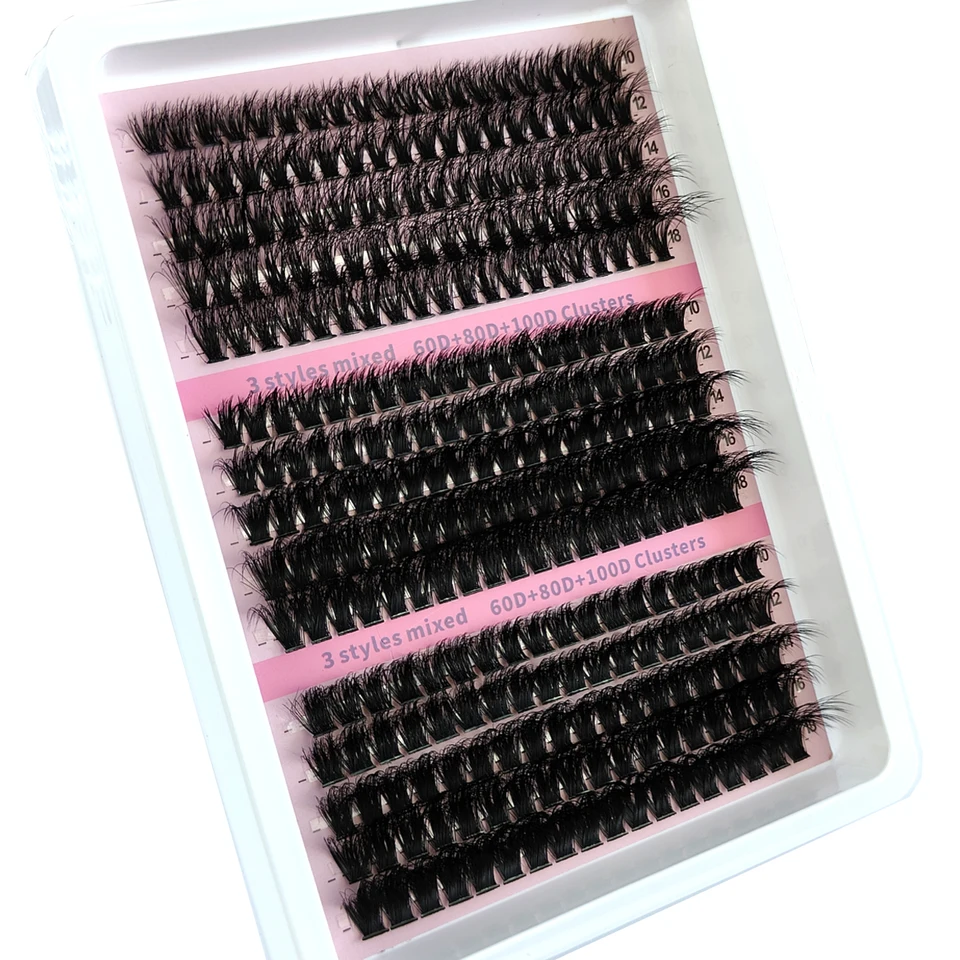 Nuevos 15 filas DIY racimos de pestañas esponjosos 5D, gruesos 60D-200D, pestañas individuales tipo wispy, extensión de racimos de 10-20 mm 4