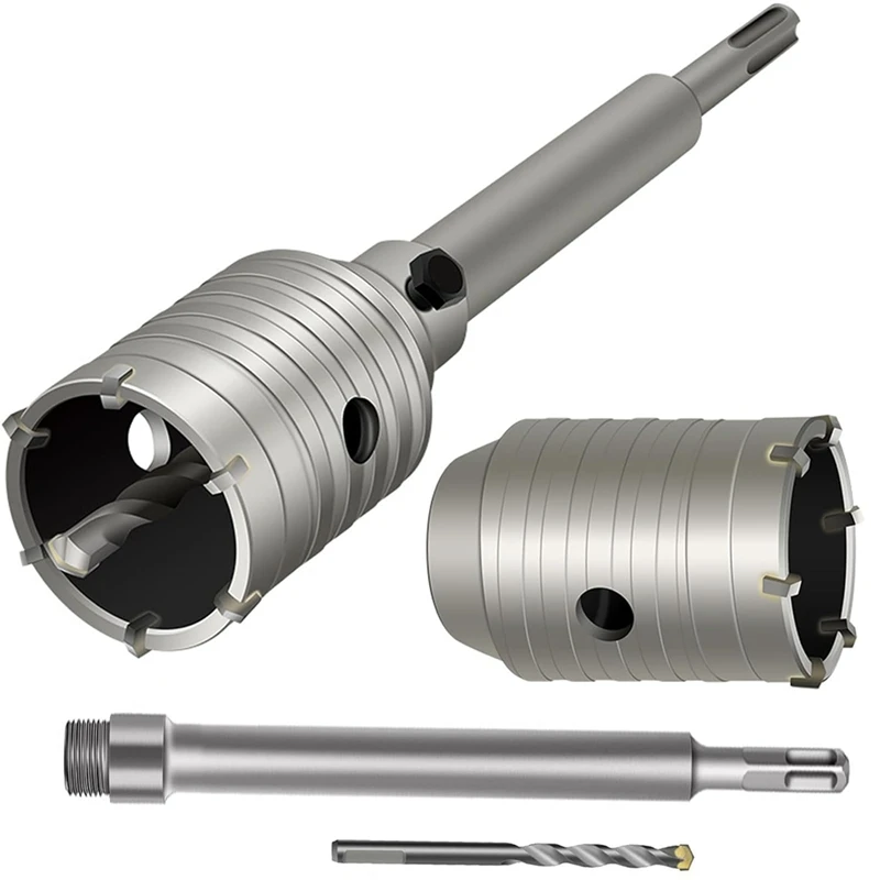 

ABYN-1Set 2 1/2 Inch Concrete Hole Saw With 220Mm SDS Plus Shank, 65Mm Wall Hole Saw Drill Bit For Cement Brick Stone Wall