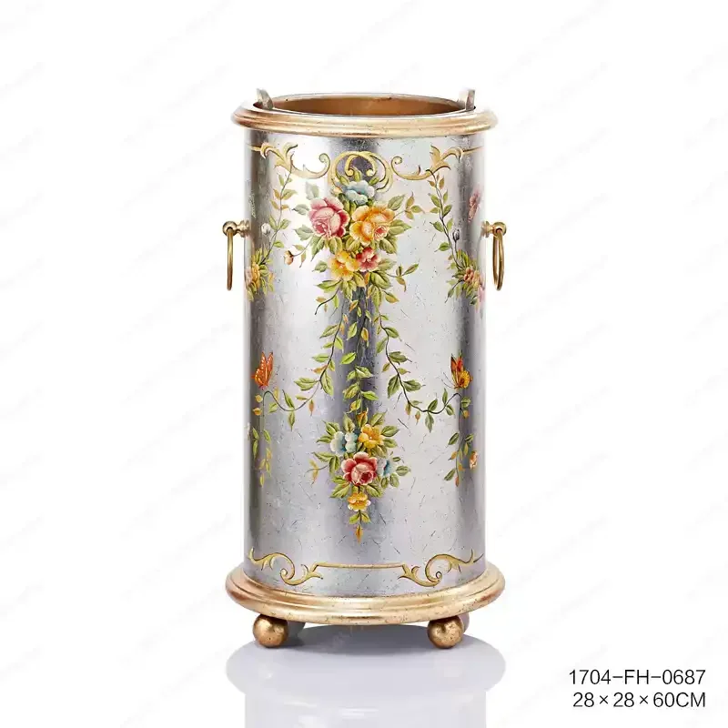 1704-0687 European Style Hand Painted Floral Pattern Luxury Home Decoration Umbrella Stand