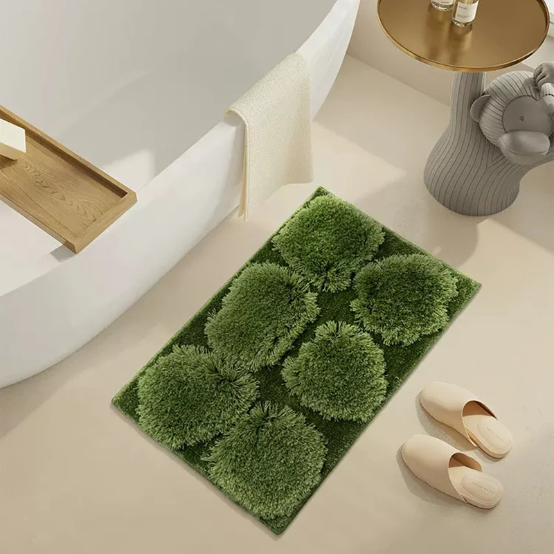 

Tufting Solid Bathmat Fluffy Bathroom Mat Soft Rug Bedroom Carpet Floor Safety Foot Pad Tidy Home Room Decor