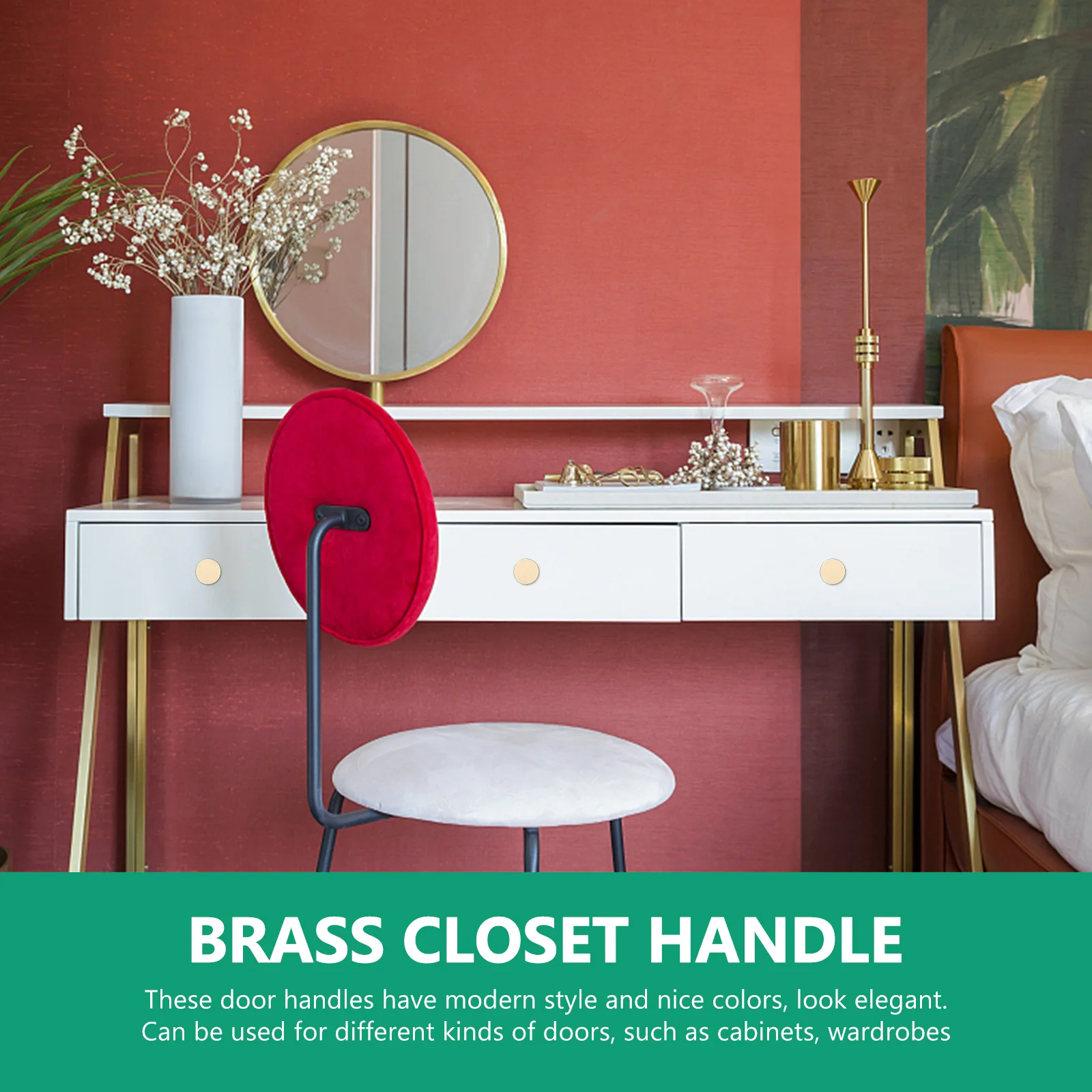 

Single Hole Brass Door Knob Aluminum Alloy Round Handle for Cabinet Wardrobe Drawer Furniture Replacement Modern Stylish