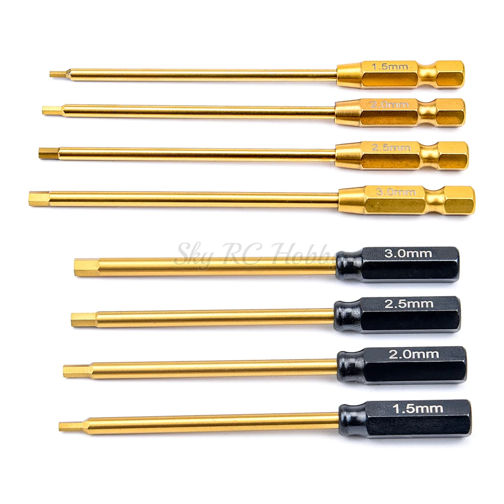 

4PCS Durable Alloy Steel Metal 1.5mm 2.0mm 2.5mm 3.0mm Metal Hexagonal Wrenches Screw drivers Tools Kit for RC Helicopter Models