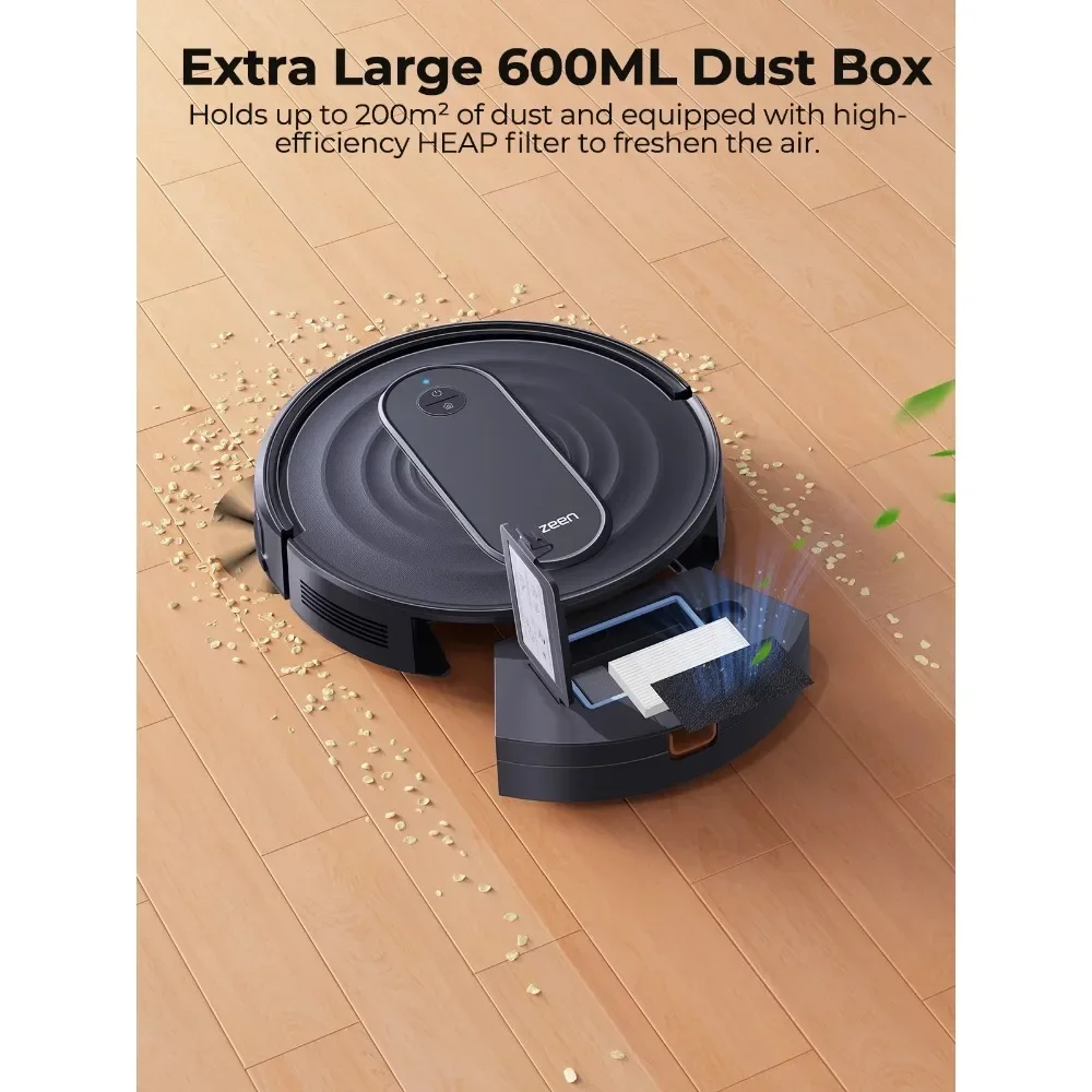 3000Pa Robot Vacuum Cleaner, Smart Robot Vacuum with Alexa, for Carpets, Hard Floors and Home, Black