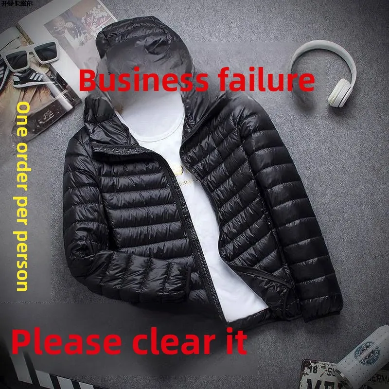 

Men's Lightweight down Cotton Jaet Hooded Stand Collar ort plus Size Casual Faion Ultra-Thin Outerwear Anti-Season