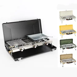 3000W Outdoor Portable Box Furnace Camping Stainless Steel Cooking Hot Pot Gas Stove Multi-purpose Windproof Box Furnace