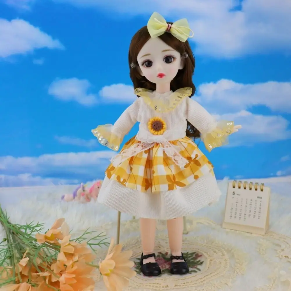 Boneca bjd sd 30cm com roupas, cabelo longo com peruca, maquiagem, princesa, bonecas bjd, olhos atraentes, elegantes, 1/6