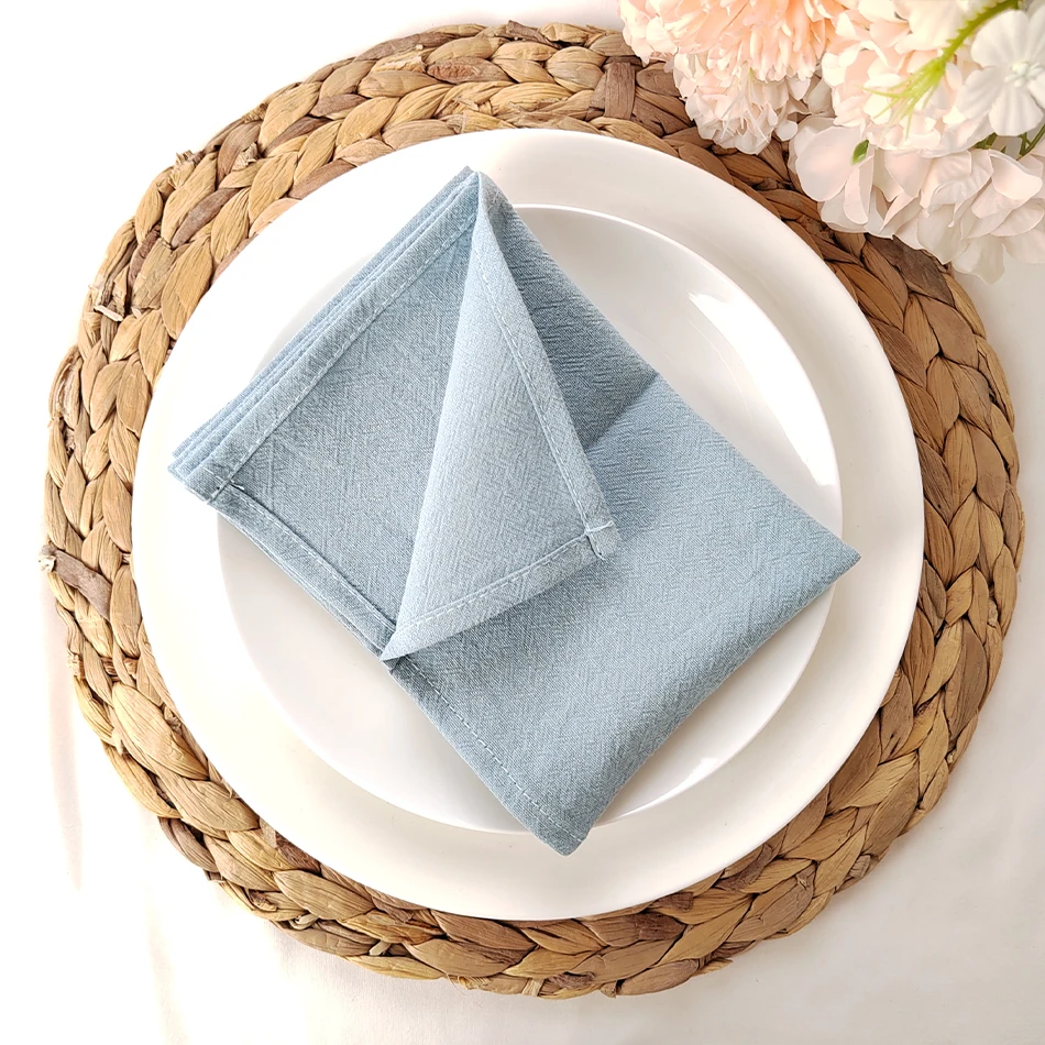 

50pcs Cotton Cloth Napkins 30x45cm Sage Green Fabric Serviette Kitchen Tea Table Towels for Home Wedding Decoration Christmas