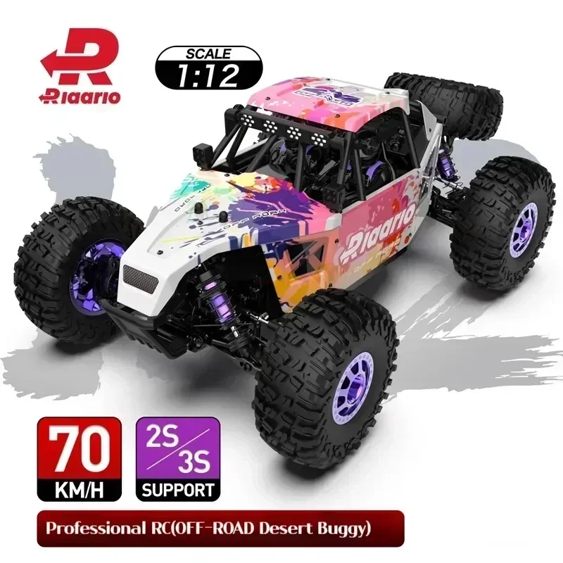 Rlaarlo Am-d12 Rc Car 1/12 4wd Brushless Off-road Remote Control Desert Truck 2.4g Rtr Electric Model Toys Adult Children Gift