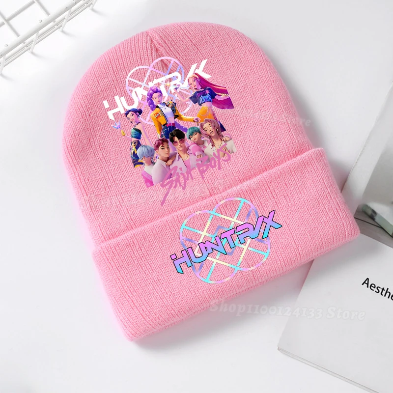 Topi Rajut Anak Demone Hunter Topi Beanie Anak Perempuan Gambar Anime Lucu Penutup Kepala Topi Rajut Hangat Jalanan Luar Ruangan Hadiah Pesta Game Y2K Kawaii