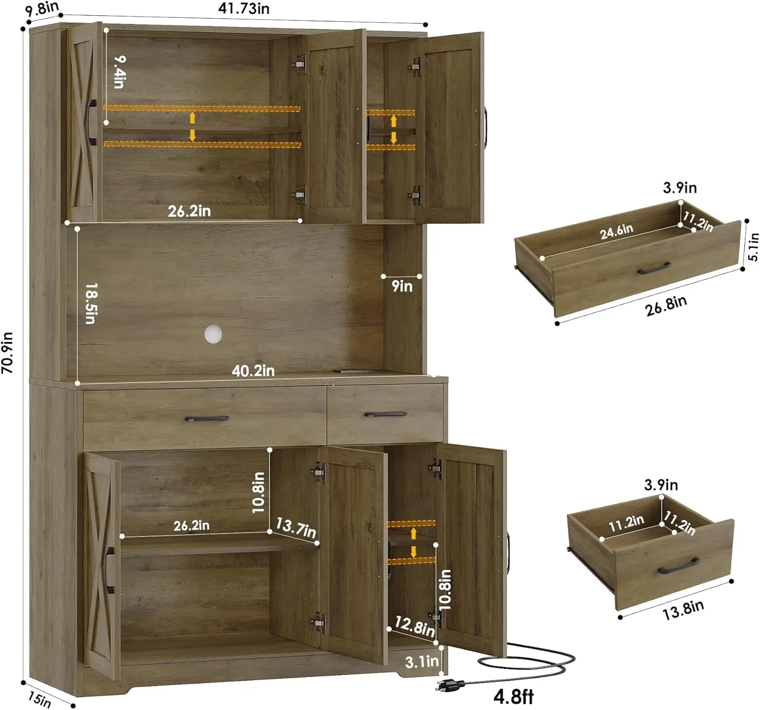 Modulares Sofagarnitur, 108 Zoll L-förmige Tiefsitzcouch, Cord-Wolkensofa für Wohnzimmer und Schlafzimmer, gebrauchsfertig Nr. A