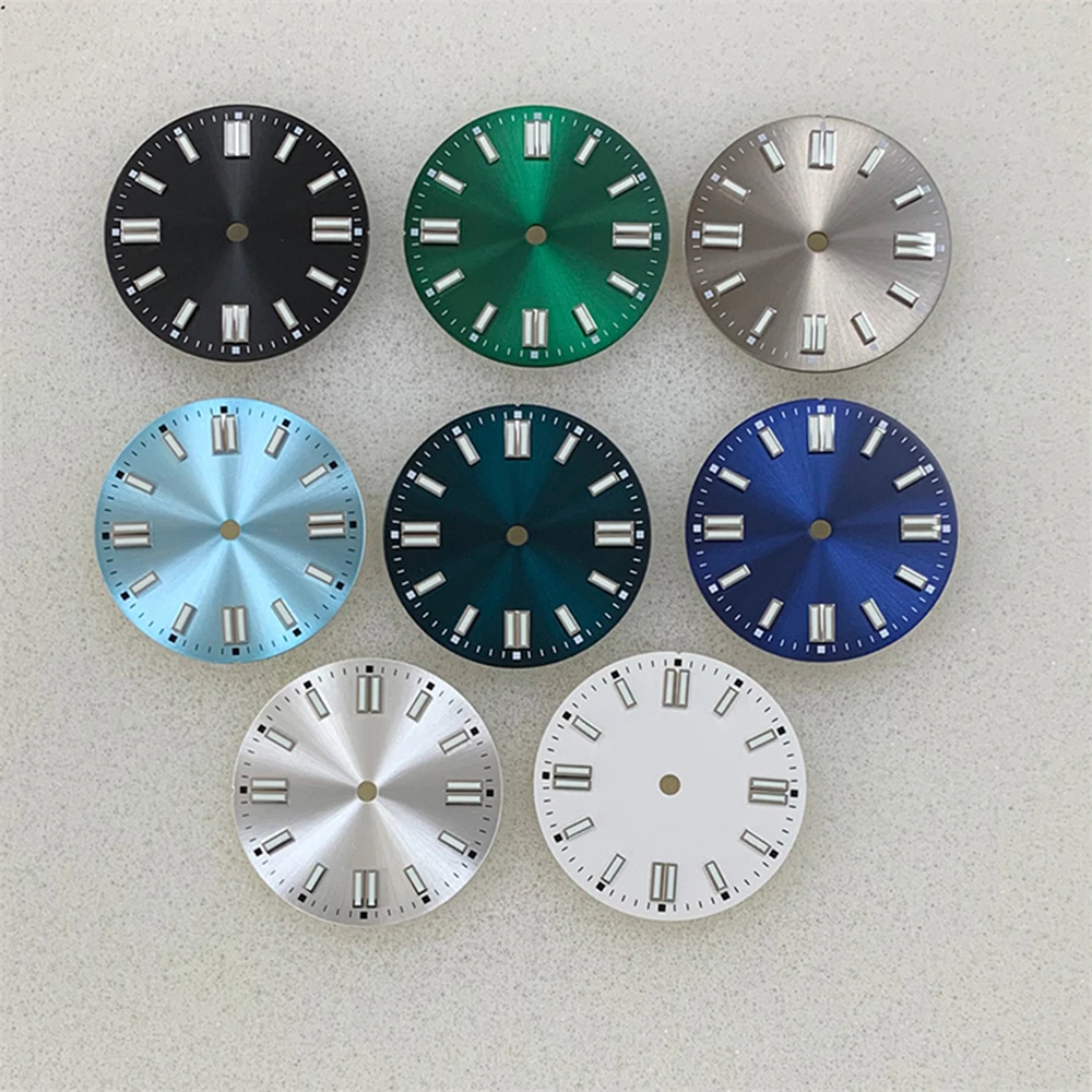 28.5mm Sun-ray Green Luminous Dial Applique Stud Index Ring for NH35/ ETA2836/ Japan 8215/ Mingzhu 2813 Movt Modify Accessories