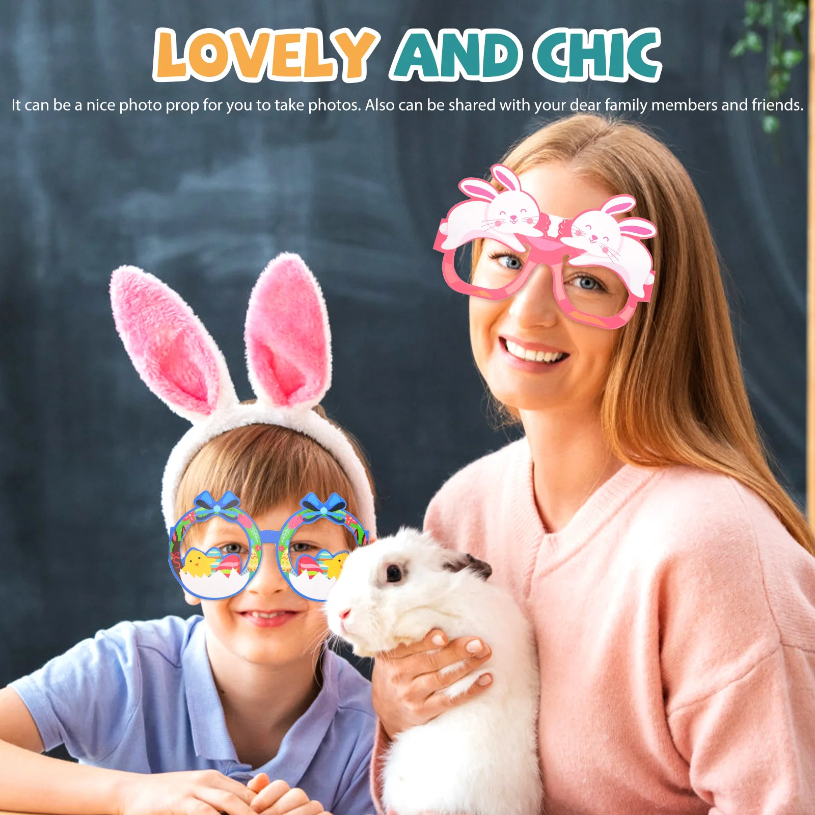 

12pcs Glasses 300g White Eyewear Easter Party Supplies Photo Booth Props Lightweight Flexible