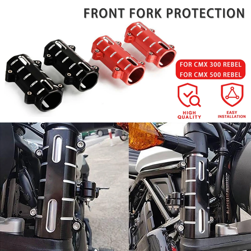 2x Motorcycle Rubber Front Fork Cover Shock Absorber Dust Cover Gaiters Boots for Honda Rebel CMX500 CMX300 2016-2021 2022 2023