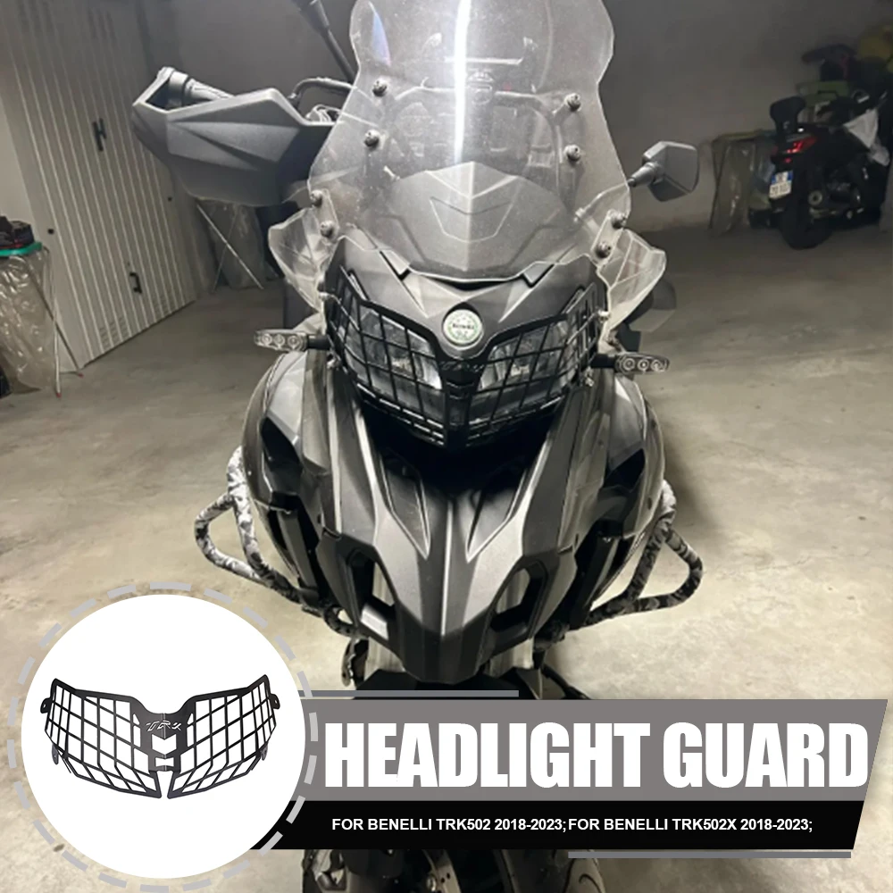 

Motorcycle Headlight Head Light Guard Protector Cover Grille For Benelli TRK 502X 502 Accessories TRK502X TRK502 2018-2023