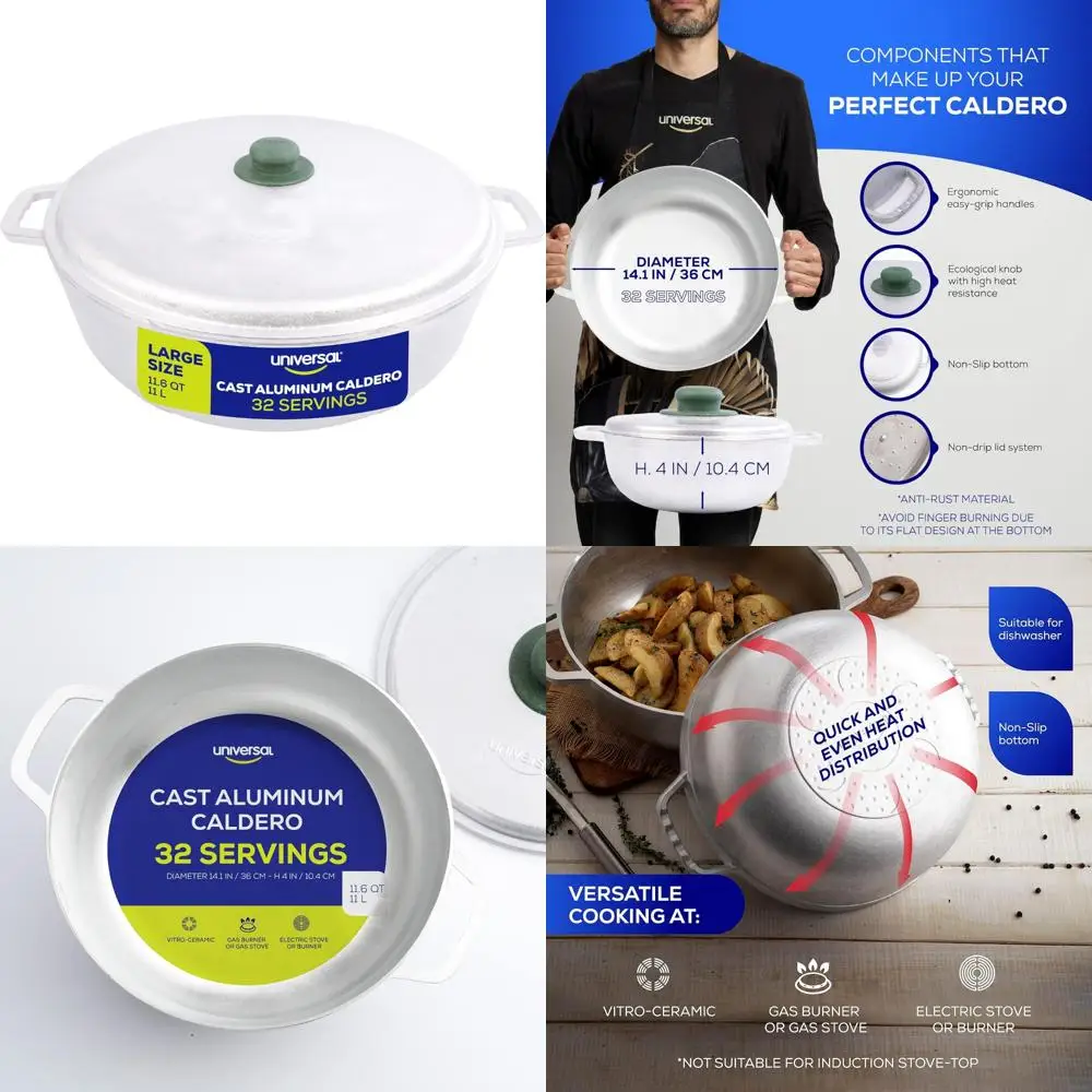 

Large 32-Cup Stainless Aluminum Cooking Pot with Even Heat Distribution and Fast Boiling for Efficient Kitchen Use