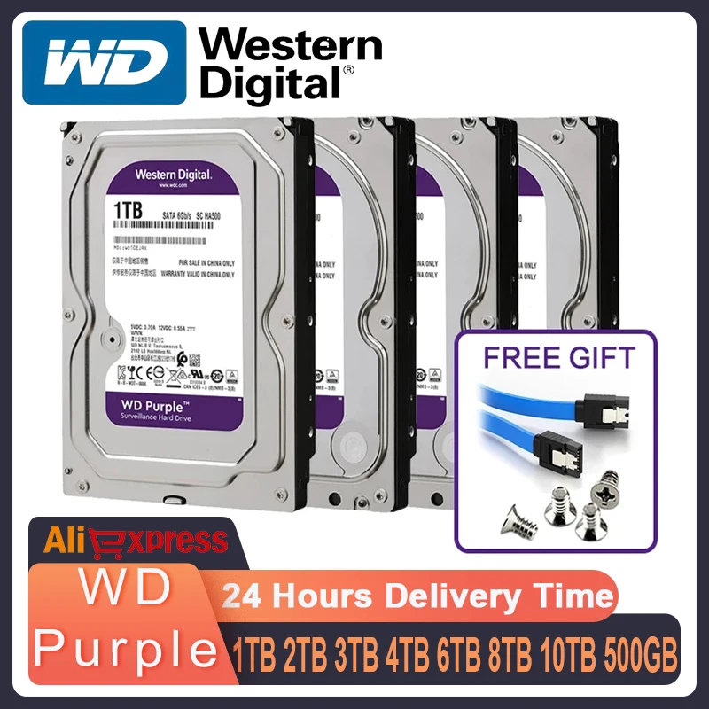 Western Digital Purple 1TB 2TB 3TB 4TB SATA III 6.0Gb/s 3.5