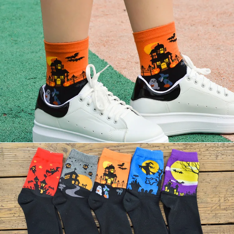 

35pairs Wholesale Women Cute Fashion Cotton Socks Halloween Horror Cosplay Casual Socks Girls Warm Halloween socks Gift