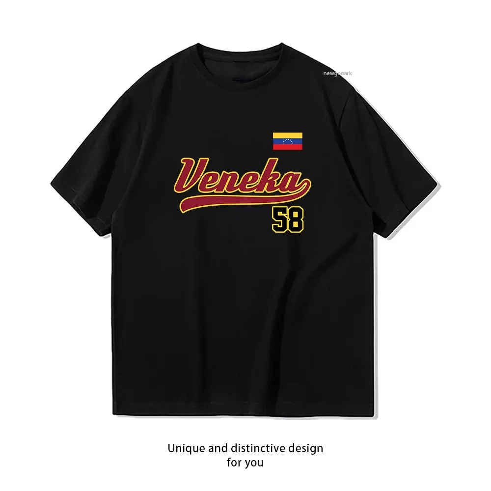 T-Shirt mit venezolanischer Flagge für Damen und Herren, Baumwolle, bedruckt, lässig, Rundhalsausschnitt, kurze Ärmel, bequem, leicht, locker sitzend