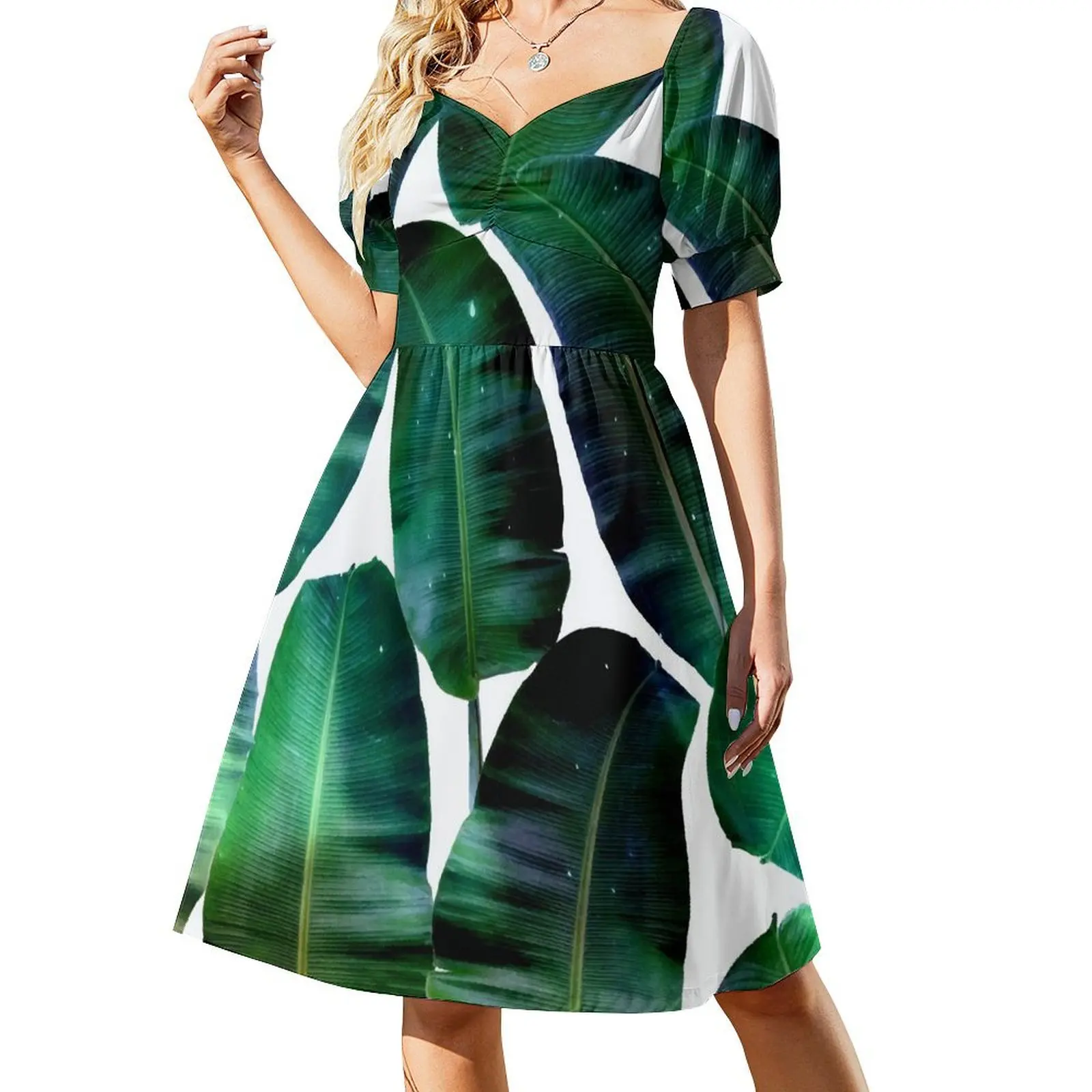 

Cosmic Banana Leaves #redbubble #lifestyle Short Sleeved Dress sensual sexy dress for women women's summer clothing 2025 Dress