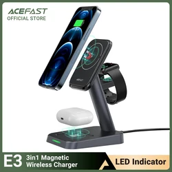ACEFAST 3in1 Magnetic Wireless Charger Station for iPhone 12 13 Pro Max 12 13 Mini Desktop Fast Charging Stand for AirPods 2 Pro