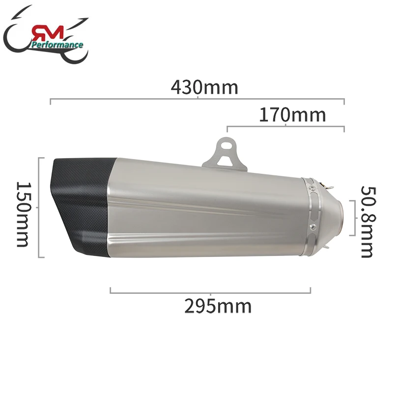 Motorcycle Exhaust Pipe Escape Modify Carbon Fiber Muffler Double Hole for Ninja 250 ZX4R CBR500R MT07 Tube Escapes Moto