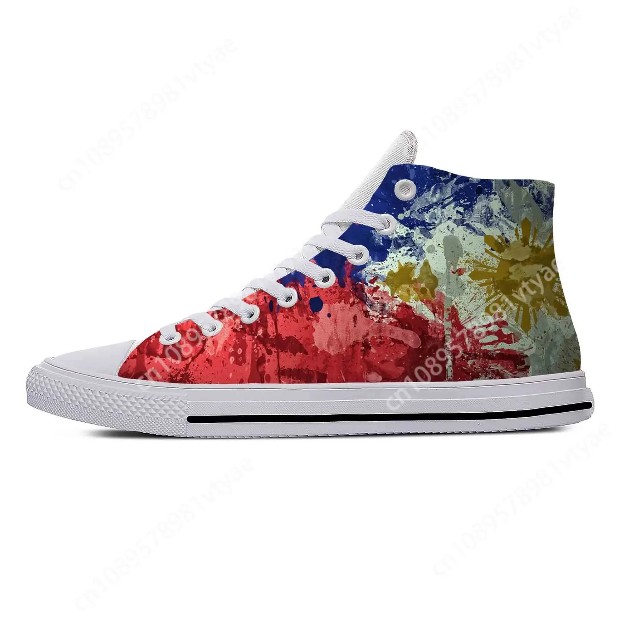 Philippines Philippine Flag Patriotic Pride Funny Casual Cloth Shoes High Top Lightweight Breathable 3D Print Men Women Sneakers