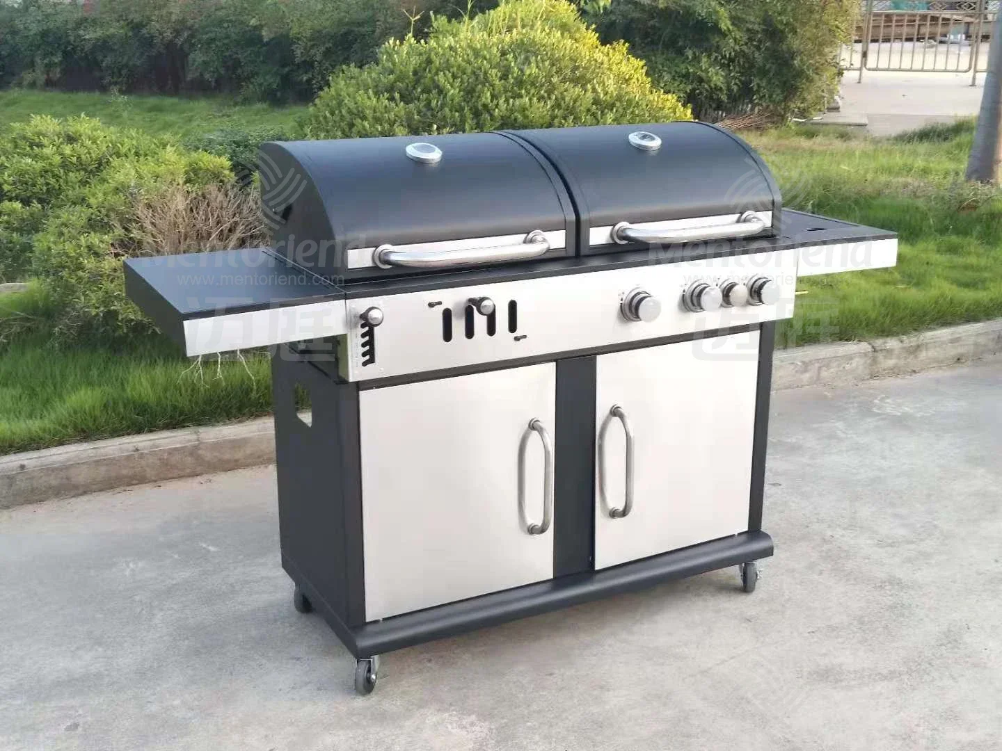 Factory New Outdoor Camping Garden Large Gas And Charcoal Grill Combo Smokeless Barbecue Commercial Bbq Grills