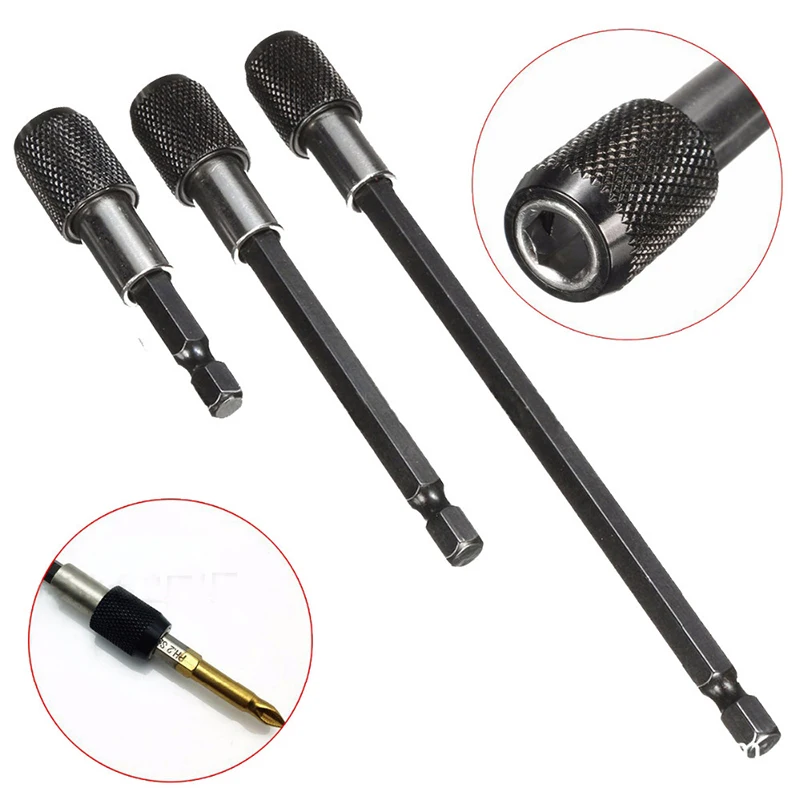 1/4 Inch Hex Shank Quick Release Electric Drill Magnetic Screwdriver Bit Adjustable Extension Holder Bar Shank Power Tool