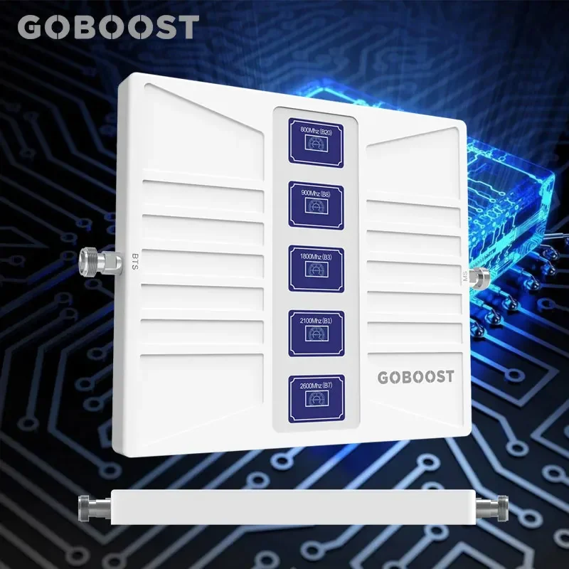 Impulsionador móvel do sinal da rede de Goboost, amplificador do agc, 700, 850, 1700, 1900, 2600 MHz