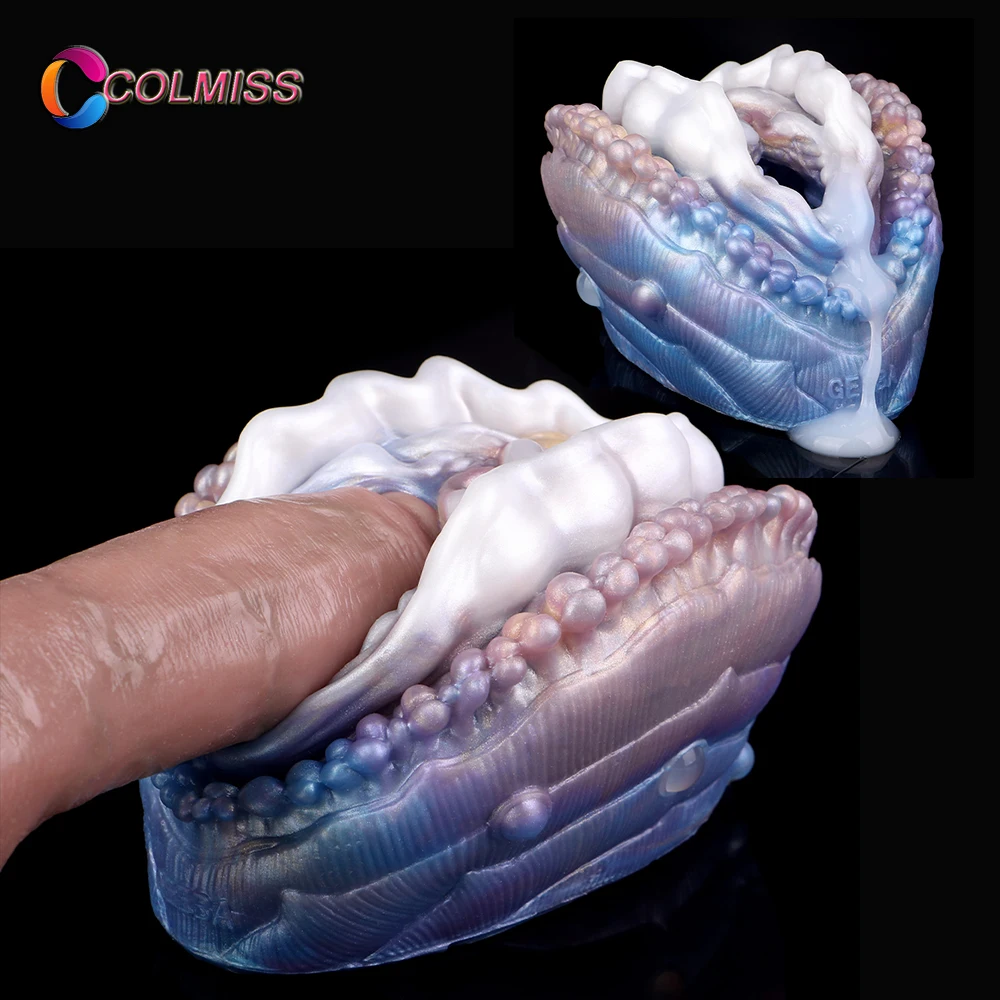 COLMISS Abalone Shape Masturbator Cup Male Pocket Realistic Vaginal Penis Exerciser Tight Pussy Blowjob Erotic Sex Toys For Men